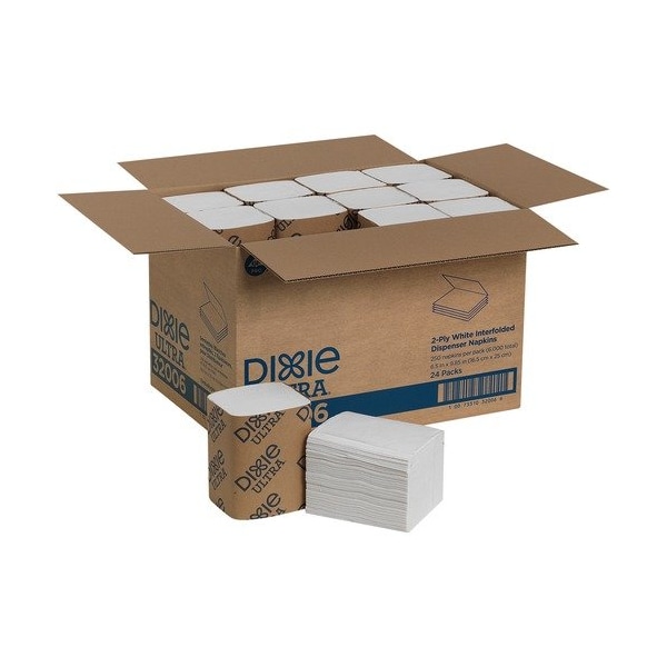 United Stationers Supply Dixie Ultra, Interfold Napkin Refills, 6-1/2inWx9-7/8inD, White, 24PK GPC32006 - main